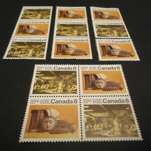 13 sellos postales canadienses sin usar de 1974: Indios de la costa del Pacífico de 8 centavos.