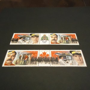 2 pares de sellos postales canadienses MINT - RCMP 1873-1998, sellos de 45 centavos.