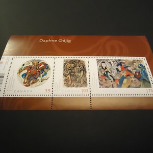 Hoja de recuerdo de la Casa de la Moneda de Canadá (2011) - Artista canadiense Daphne Odjig