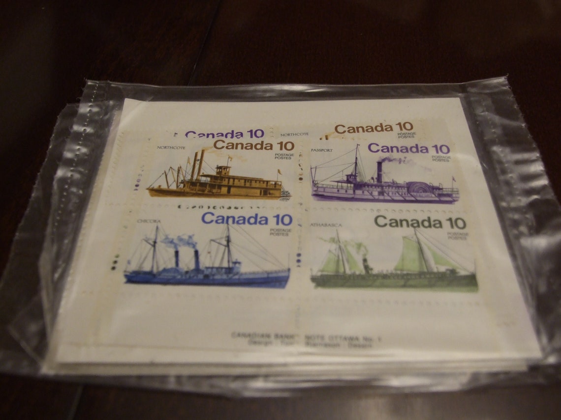 Canadian Postage Stamps Set of 4 Plate Block Corners From 1976 10 Cent