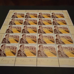 Hoja completa de 20 sellos postales canadienses sin usar de 1998, de 45 centavos, de John Peter Humphrey