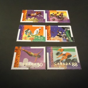 6 sellos postales canadienses nuevos de 1994 a los XV Juegos de la Commonwealth