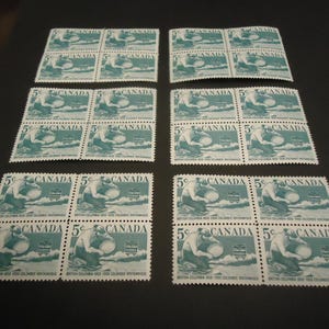 Sellos postales canadienses de 5 centavos - 24 sellos de 1958 a Columbia Británica