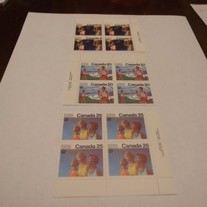 Conjunto de 3 esquinas de bloque de placa sin usar de 1976, los Juegos Olímpicos
