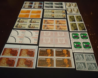 56 assorted mint vintage Canadian postage stamps-8 cents mostly from the 1960-70's