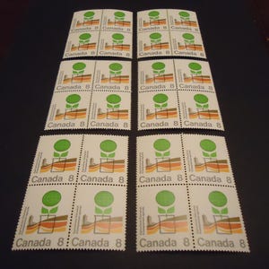 24 sellos postales canadienses de 8 centavos en perfecto estado de 1974: Educación agrícola