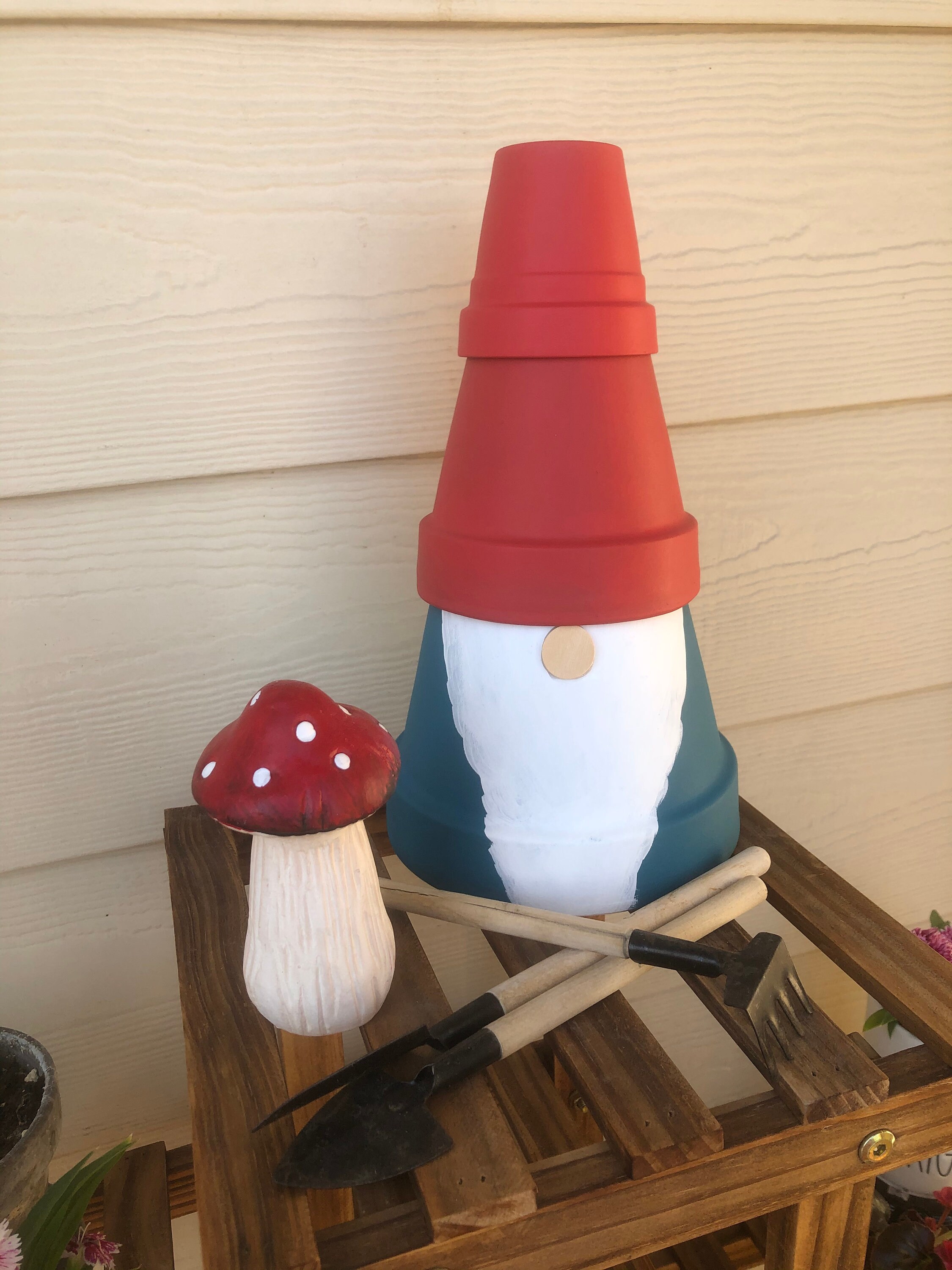 Garden Gnome Terracotta Pot Gnome Gnome Decor Etsy