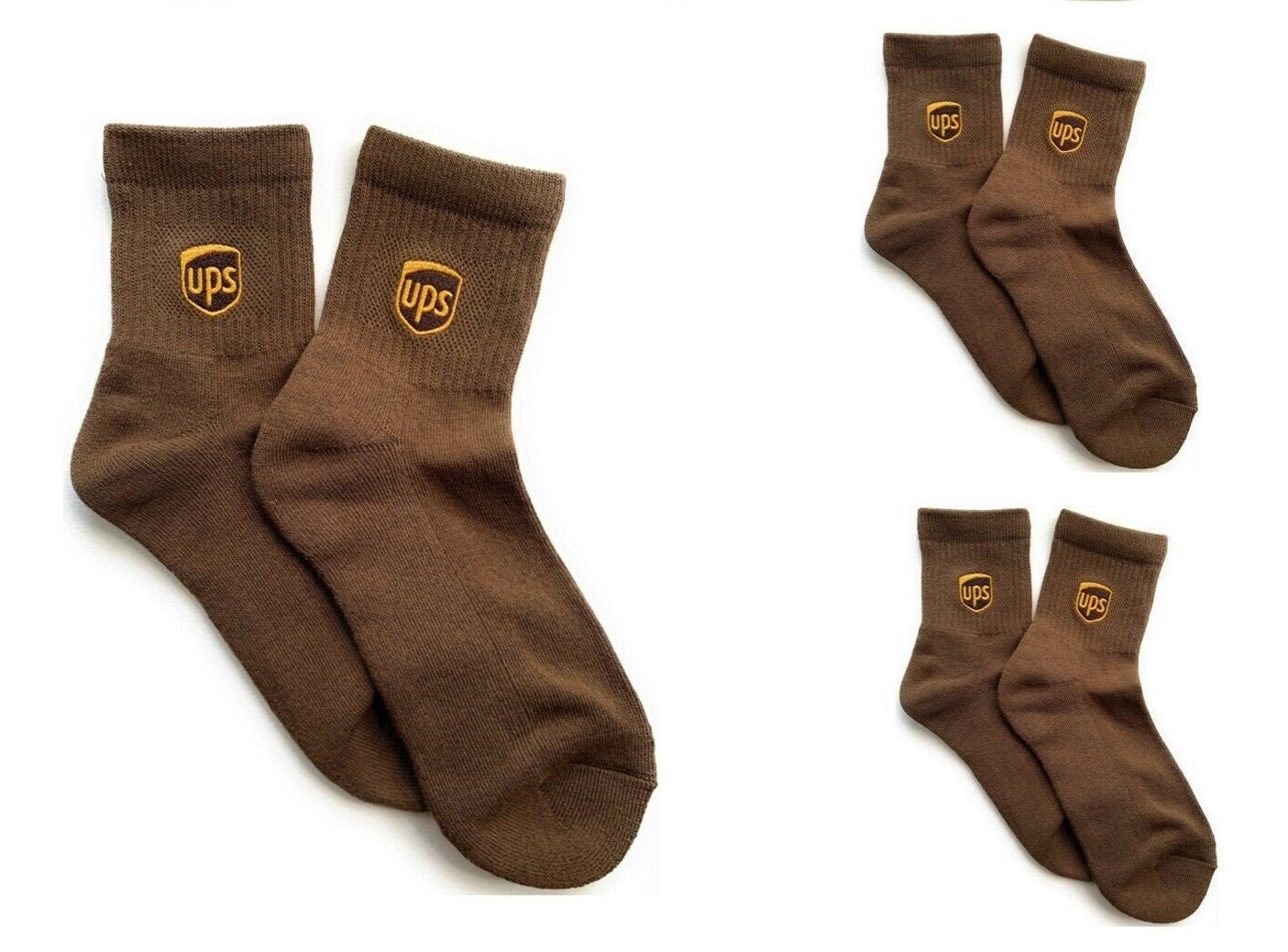 UPS Socks 6 Pair High-Ankle - ALL Sizes - United Parcel Service Socks