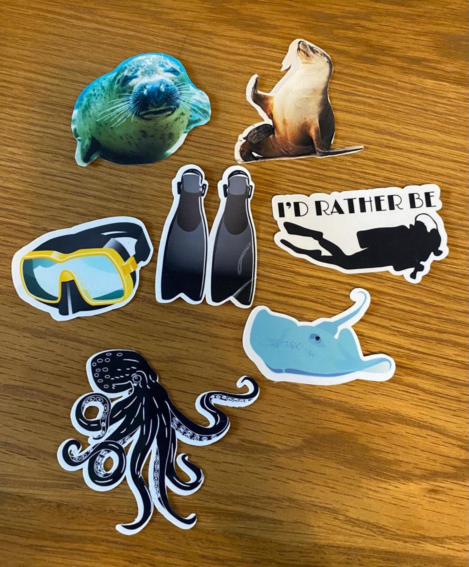 8 or 16 pcs Scuba Diving Sticker Pack Laptop Stickers Etsy