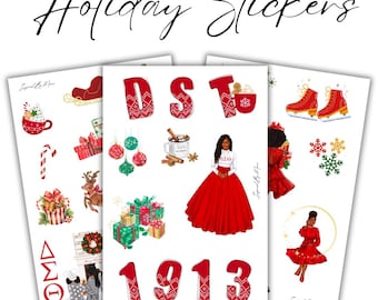 Delta Sigma Theta Holiday Sticker Sheets (3 pack)