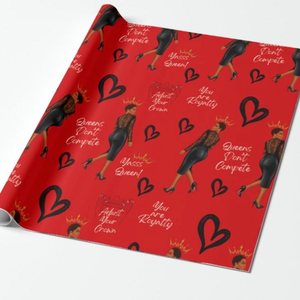Black African American Wrapping Paper - Etsy