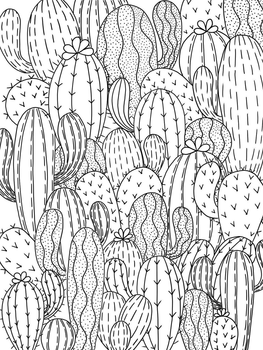 Printable Cactus Coloring Page - Etsy