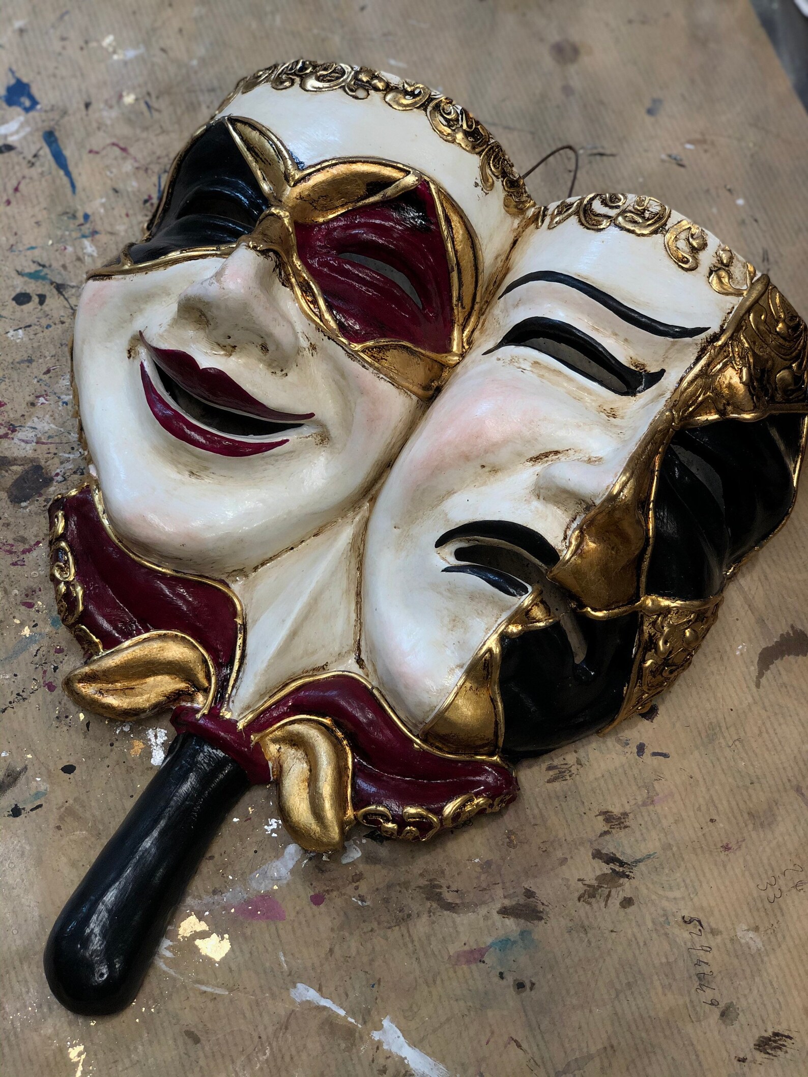mask / Crying and laughing mask / Cartapesta mask / Etsy