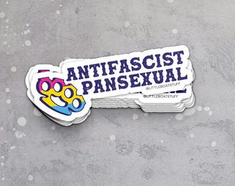 ANTIFASCIST PANSEXUAL - vinyl sticker - political, BLM, politics, queer, resist, leftist