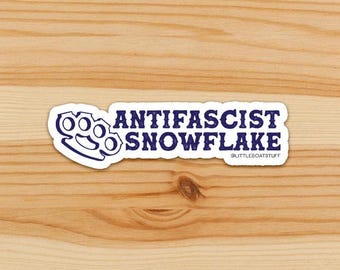 ANTIFASCIST SNOWFLAKE - vinyl sticker - political, BLM, politics, queer, resist, leftist, bi