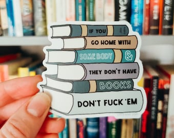 BOOK STACK - matte vinyl sticker - John Waters quote