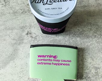 Pre-order*** WARNING: Contents May Cause EXTREME HAPPINESS neoprene ice cream pint sleeve koozee cozy foodie