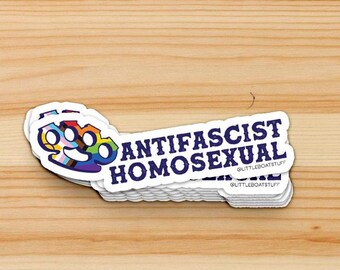 ANTIFASCIST HOMOSEXUAL - vinyl sticker - political, BLM, politics, queer, resist, leftist, gay