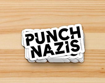 PUNCH NAZIS - vinyl sticker - political, antifascist, leftist