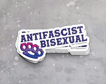 ANTIFASCIST BISEXUAL - vinyl sticker - political, BLM, politics, queer, resist, leftist, bi