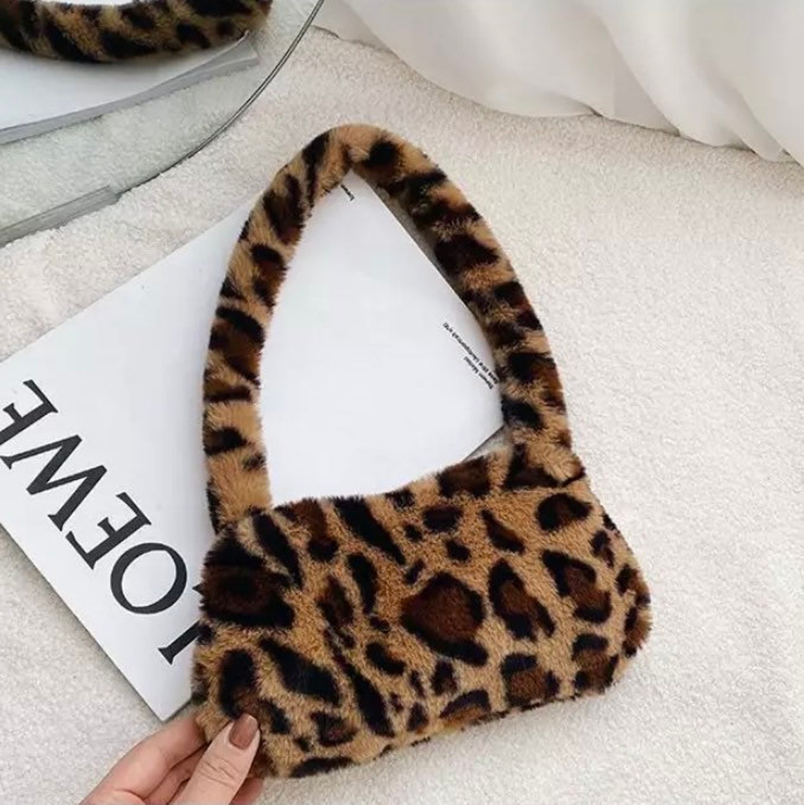 Mini handmade fluffy shoulder bags multiple colours Etsy