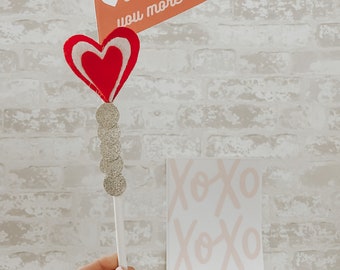 valentines day pennant | valentine decor | valentine craft | digital download | heart banner | valentine banner