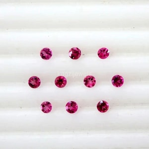 Natural Pink Tourmaline Round Faceted Cabochons Tourmaline Gemstone Loose Tourmaline Jewelry Making Size- 3mm, 4mm, 5mm,