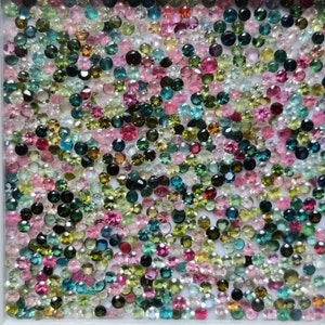 Natural Multi Tourmaline Lot Round Faceted Tourmaline 3mm Cabochon Lot
