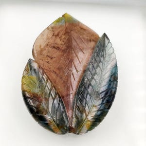 Beautiful Natural Tourmaline Carving Loose Gemstone Bi Color Tourmaline Gemstone Wieght-99.00crt