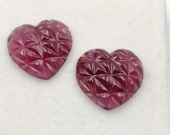 Pink Tourmaline Heart Beautiful Heart Natural Tourmaline Pink Tourmaline Stone Hand carved Jewelry Supplies Heart Carving Loose Gemstone
