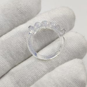 Clear Quartz Band, Hand carved band Beautiful Quartz Ring Band Size- US- 8