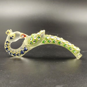 Natural Clear Crystal Peacock Hand Carved Peacock jewelry making & Decor Crystal