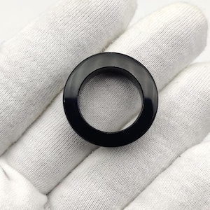 Natural Black Onyx Smooth Ring, Hand Carved Beautiful Ring Band