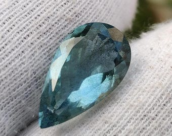 Natural Aquamarine Gemstone, Pear Cut Blue Loose Gemstone for Jewelry Supply