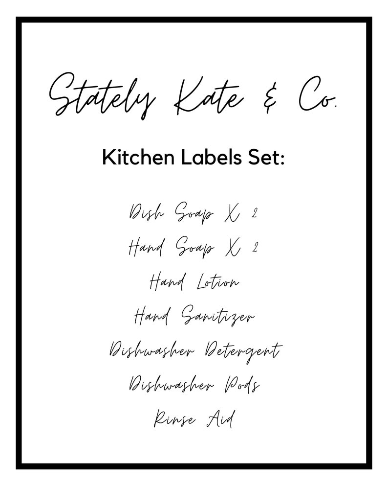 Kitchen Soap Labels. Farmhouse Label. Personalized Label. Etsy