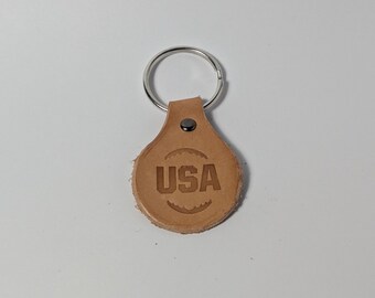 Round Leather Key Rings