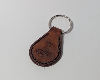 Double-sided Leather Key Ring