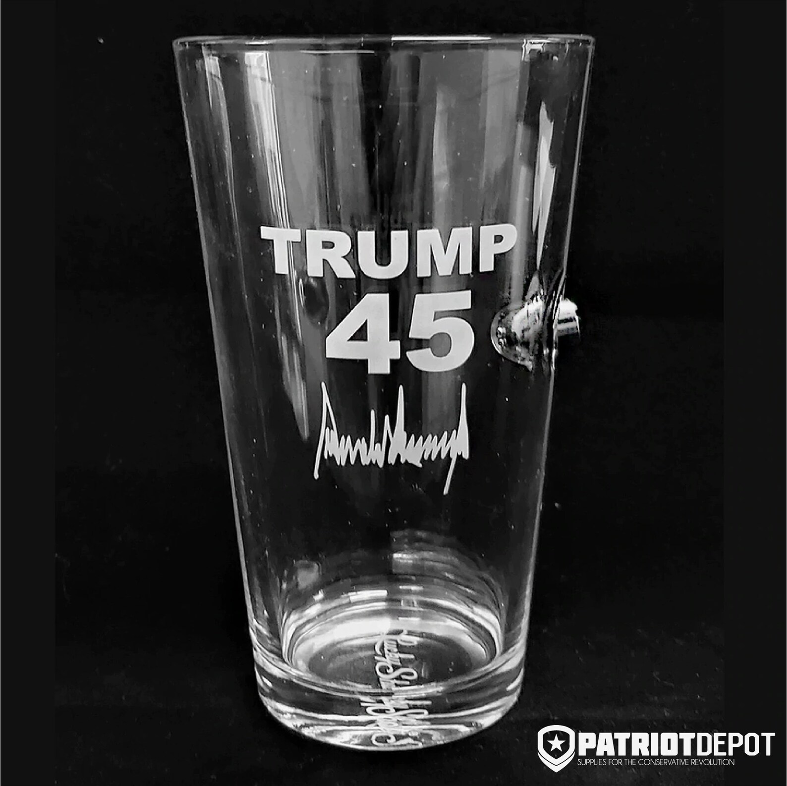 Trump .45 Real Bullet Pint Glass Commemorative President Etsy