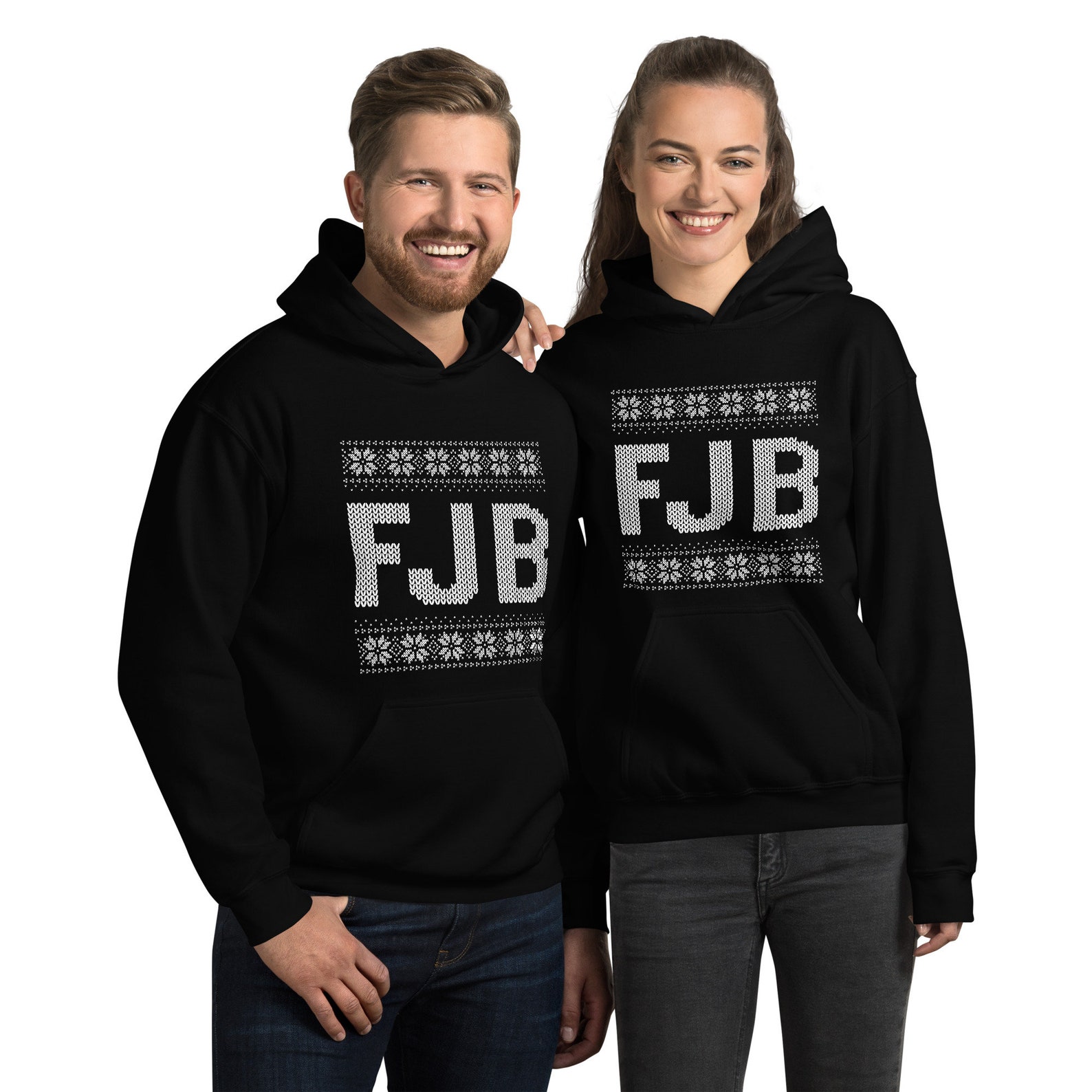 FJB ugly Christmas Sweater Design Unisex Hoodie Etsy