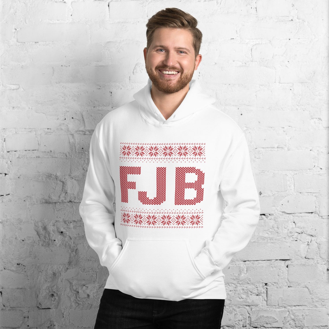 FJB ugly Christmas Sweater Design Unisex Hoodie Etsy