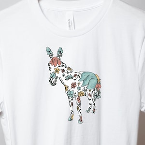 Boho Mule Flower Muleskinner Shirt Graphic Tee, Mule tee, Mule shirt, Farm Animal Boho Tee