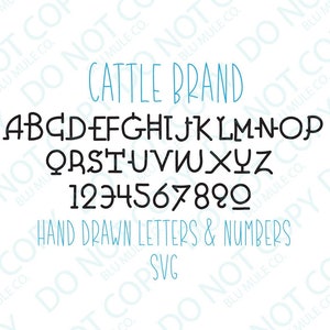 Alfabeto de marca dibujado a mano SVG Marca SVG Digital Descargar svg para cricut Cattle Brand svg - western svg - Brandin SVG Western fuente