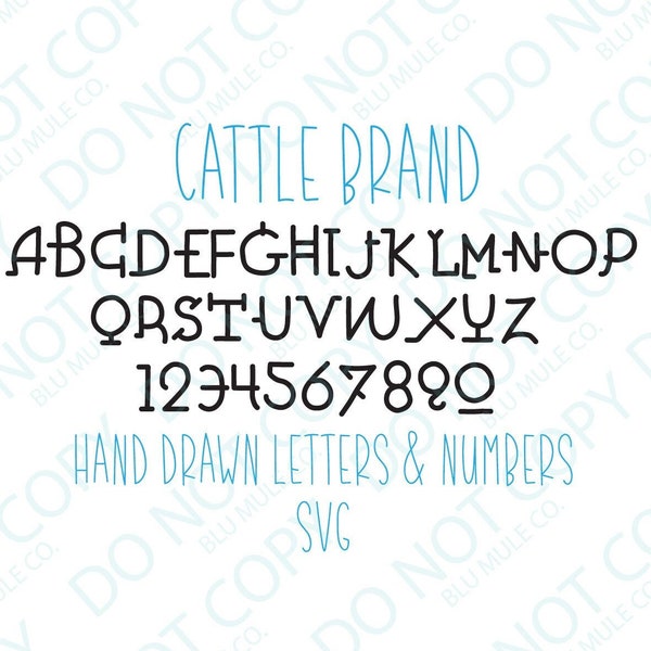 Handdrawn Brand Alphabet SVG Brand SVG Digital Download svg for cricut Cattle Brand svg - western svg - Brandin SVG Western font