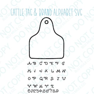 Cattle Ear Tag SVG Cattle Brand SVG Digital Download svg for cricut Cattle Brand svg - western svg - Brandin SVG Western font