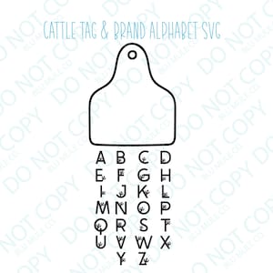 Cattle Ear Tag SVG Cattle Brand SVG Digital Download svg for cricut Cattle Brand svg - western svg - Brandin SVG Western font
