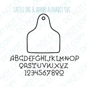 Cattle Ear Tag SVG Cattle Brand SVG Digital Download svg for cricut Cattle Brand svg - western svg - Brandin SVG Western font