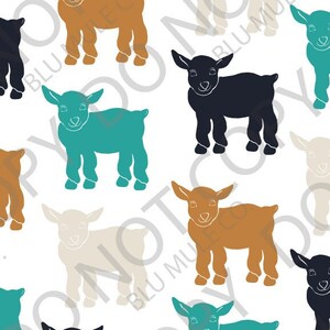 Baby Goat Seamless Pattern, Goat Seamless Pattern, Nigerian Dwarf Seamless Pattern, Transparent Background, Téléchargement numérique uniquement, Fichier PNG