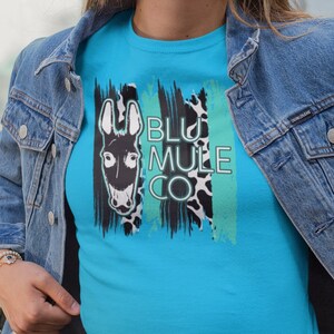 Blu Mule Co Shirt, Mule Shirt, Country Shirt, Graphic Tee, Western Tshirt, Gift for Her, Muleskinner Shirt, Tee, Farm Animal Shirt, Donkey