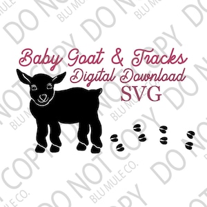 Baby Goat Nigerian Dwarf Nubian Kid Farmhouse Farm Goat Farm SVG Digital Download svg for cricut or cutting machines