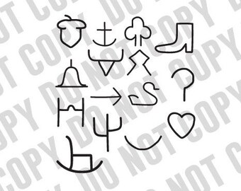 Cattle Brand SVG: Handgezeichnete Western Clipart für Cricut (Digitaler Download)